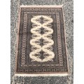 STUNNING LIGHTLY WORN HAND KNOTTED PURE WOOL VEGETABLE DYE BOKHARA PERSIAN RUG - 650 X 1000mm