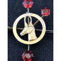 RARE 9ct YELLOW GOLD AND RUBY SOUTHERN CROSS CONSTELLATION BROOCH / PENDANT - POSSIBLY SADF PASTOR