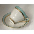 c1950s Royal Albert Bone China `LUCERNE` Cup and Saucer Smooth Shape with Thick Gold Gilt Vine.