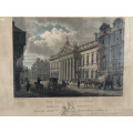 WILLIAM WATTS (1752 - 1851) RARE !!! BEAUTIFUL COLOUR ENGRAVING OF EAST INDIA HOUSE AND DATED 1800