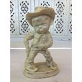 Delightful Carved Resin Boy Cowboy Figurine