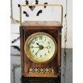 WOW !!! AMAZING VICTORIAN WOODCASED TRAVELLING ALARM CARRIAGE CLOCK - RARE CLOCK - WORKING 100%