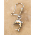 WOW !!! STUNNING PAIR OF 9CT YELLOW GOLD HANGING DOLPHIN EARRINGS - 0.66g - PIERCED EARS