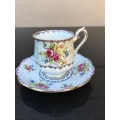 Rare Discontinued Royal Albert  Petite Point Cup and Saucer. Mint