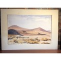 GERALDINE GULSTON (SA 20th CENTURY) LARGE UNFRAMED WATERCOLOUR PAINTING `SOUTH WEST AFRICA`