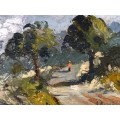 GERALDINE GULSTON (SA 20th CENTURY) STUNNING FRAMED OIL PAINTING ON CANVAS TITLED `TWO TREES`