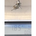 PAIR OF 925 SILVER AND CZ EARRINGS FOR PIERCED EARS - 1.85g