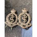 Pair of South African WW1 Royal Army Medical Corps Collar Badges