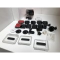 WOW !!! LARGE COLLECTION OF GO-PRO WATERPROOF ACCESSORIES AND CLAMPS - SPARES