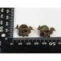 RARE PAIR OF SOUTH AFRICAN SPRINGBOK RUGBY COLLAR PINS