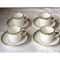 SUPER RARE !!! c1900`s SET OF FOUR WEDGWOOD DEMITASSE CUPS AND SAUCERS - LIGHT GILT WEAR