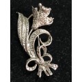 Beautiful highly detailed sterling silver marcasite brooch - 11.1g