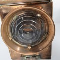 Vintage copper SAR-SAS Railway lantern - No burner inside - Height 38 cm - Light 16,5 x 16,5 cm