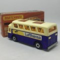 1977 Matchbox 75 series superfast #65-B Airport Coach ``Lufthansa`` toy bus - mint boxed