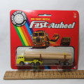 Vintage Yatming Fast Wheel #1384 truck and log trailer in pack