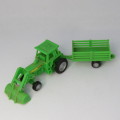 New-Ray M.Farm plastic toy tractor and trailer