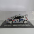 Peugeot 206 WRC die-cast rally model car - 2003 Rally Mille Miglia - Scale 1/43