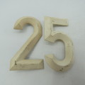 Vintage plastic and aluminum number plate numbers - CX2522