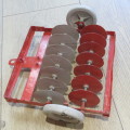 Handmade metal disc plough toy - 25 x 23 cm