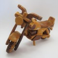 Handmade wooden motorcycle