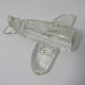 Vintage Glass WW2 Army Bomber candy container toy