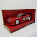 Jada Fast and Furious Dom`s Mazda RX-7 model car in box - scale 1/32