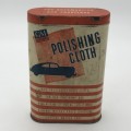 Vintage General Motors polishing cloth in tin