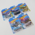 Lot of 5 Hot Wheels toy cars in packs