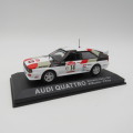 Audi Quattro die-cast rally model car - 1981 Sanremo rally - Scale 1/43