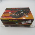Vintage Checkers Ford Mustang Cobra Turbo radio control car-scale 1/20 in original box - Not tested