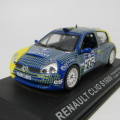 Renault Clio S1600 die-cast rally model car - rear spoiler missing - scale 1/43