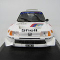 Peugeot 205 T16 Evodie-cast rally model car - scale 1/43 - rear spoiler missing