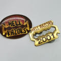 Pair of Hell razors motorcycle badge