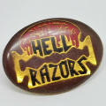 Pair of Hell razors motorcycle badge