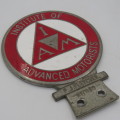 Vintage Institute of Advanced Motorists car badge # 7050 issued to PJ Fletcher