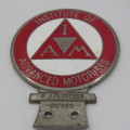 Vintage Institute of Advanced Motorists car badge # 7050 issued to PJ Fletcher