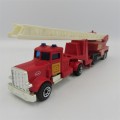 Matchbox Peterbilt truck with Fire Engine ladder trailer - scale 1/80
