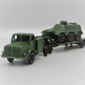 Lesney Matchbox Thornycroft Antar truck with sankey trailor with Saracen personnel carrier