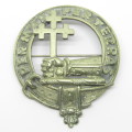 Vintage MacDonald Clan Crest white metal brooch badge