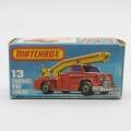 Matchbox Superfast #13 Snorked Fire Engine die-cast toy car - boxed - base broken