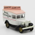 Lledo Ford Model A Jersey evening post delivery van model car in box with figurine