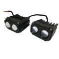 4D 30W 2-Beads Yellow/White Spotlight Car Motorcycle Headlight LED - 2PCS