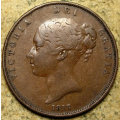 Great Britain : 1857 Queen Victoria Young-Head Copper Penny