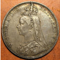Great Britain: 1889 Queen Victoria Jubilee-Head Silver Crown