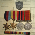 WW2 Medal Group of Four plus Documents to S/Sgt AD Dobbin