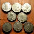 Sixty Three (x63) Queen Elizabeth II Silver (50%) 2 1/2 Shillings