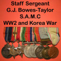 WW2 & Korean War Group to Staff Sergeant GJ Bowes-Taylor of the South African Medical Corps (SAMC)