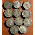 110 x George VI, Elizabeth II & Republic 50% Silver Sixpence / 5c * 305 gm ** One Bid for All *