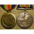 WWI War and Victory Medals + Minis to 2nd Lieutenant in Royal Garrison Artillery