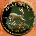 First Issue 1967 Krugerrand Commemorative Medal * GOLD PLATED *